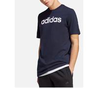 Men's Adidas Essentials Mens T Shirts Crew Neck Single Jersey Linear Embroidered Logo - Navy - Size: 40/Regular