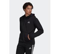 Mens Adidas Fleece Hoodie Black White UK Size Medium Feel Cozy Hooded RRP £50