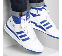MENS ADIDAS ORIGINALS FORUM MID TRAINERS - ALL SIZES - WHITE/ROYAL BLUE - FY4976