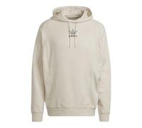 Men's adidas originals Solid Color Chest Logo Printing Pullover Hooded Long Sleeves Beige HF5677 L