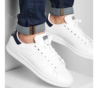 MENS ADIDAS STAN SMITH RETRO TRAINERS - WHITE/NAVY BLUE - ALL UK SIZES - FX5501.