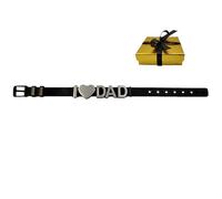 Men's Adjustable Black Stainless Bracelet with "I LOVE DAD" Theme,Father's Day Gifts from Son and Daughter,Christmas Gifts for Dad,Father Birthday Gifts