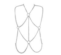 Men's Adjustable Body Chain Harness, Men's Sexy Muscle Show Uniform, Punk Metal Chest Chain Cage Necklace for Rave, Festival, Cosplay, Clubwear & Fashion Accessories