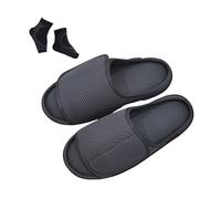 Men's Adjustable Diabetic Shoes, Mens Outdoor Elderly Open Toe Slip-On Diabetic Orthopedic Edema Shoes, Comfy Indoor Outdoor Extra Wide House, for Foot Pain Grandfather, Grandmother(Grey,6.5 UK)