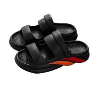 Men's Adjustable Double Strap Sandals Slides Slippers Thick Sole Non-Slip EVA Odor Resistant Outdoor Beach Driving Summer Footwear(Calmblack,7 UK)