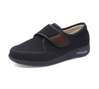 Men's Adjustable Fit Diabetic Shoes Casual Orthopedic Walking Sneakers Memory Foam Comfy Edema Sandals,Black,9.5 UK