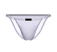 Men's Adjustable Jockstrap Bikini Briefs Underwear Ice Silk Contour Pouch Thong Ice G-Strings Breathable Seamless (White,M)