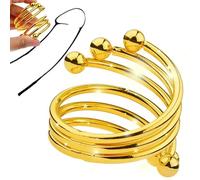 Men's Adjustable Restraint 40MM Coil Ring, Multi-Layer Spiral Intimate Accessory with Smooth Ball Tips +Y35 (Gold)