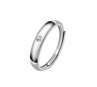 Men's Adjustable Silver Ring, Open Band Cubic Zirconia Promise Ring for Him | Men's adjustable silver ring; open band design; cubic zirconia stone; one size fits most; stylish gift for him