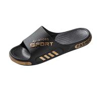 Men's Adjustable Size Slide Sandals - Bathroom Shower Slippers, Beach Pool Outdoor Indoor Slides, Lightweight EVA, Non Slip#M Gold
