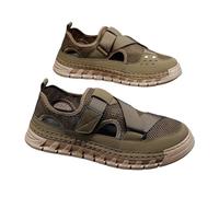 Men's Adjustable Strap Closed-Toe Water Shoes, Breathable Non-Slip Quick-Dry Outdoor Sandals for Hiking, Driving & Beach(Khaki,7 UK)