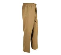 Mens Adjustable Waist Plain Rugby Trousers Straight Leg Golf Pants Adults Casual Wear Work Pants Smart Rugby Bottoms Elasticated Waist Pants Straight Trousers (Camel Waist 34"/ Inside Leg 27")