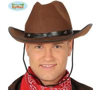Mens Adult Cowboy Fancy Dress Hat Brown Durable Felt Hat New fg
