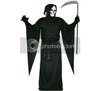 Mens Adult Scary Evil Grim Reaper Costume Outfit