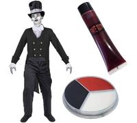 Mens Adult Ghost Groom Halloween Fancy Dress Costume Corpse Zombie Bridegroom