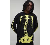 Men's Afterlight Glow In The Dark Printed Long Sleeve T-Shirt | Black | Size 2X-Large | BOOHOOMAN