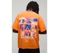 Men's Afterlight Tile Printed Short Sleeve T-Shirt | Orange | Size X-Small | BOOHOOMAN
