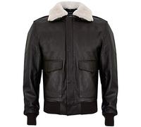 Men's Air Force A2 USAF Brown Pilot Aviator Real Leather Flight Bomber Jacket XL