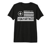 Mens Airline Pilot US American Flag Patriotic Retro Premium T-Shirt