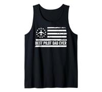 Mens Airline Pilot US American Flag Patriotic Retro Tank Top