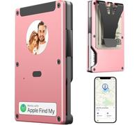 Men's Airtag Wallet with Ink Screen, Slim Wallet Smart Wallet Men with RFID Protection, E-Ink Card Case, Wallet Credit Card Holder with E Ink Custom Text/DIY/Picture, pink, Durchschnittsgröße,