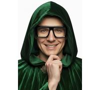 Mens Alan Carr Style Retro Thick Black Framed Glasses, Traitors Fancy Dress