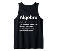 Mens Algebro Definition Funny Math Lover Algebra Teacher Student Tank Top