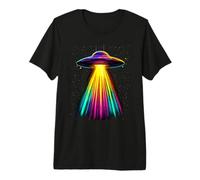 Mens Alien Lovers Alien Space UFO Lights Rave Premium T-Shirt