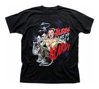 Men's Aliens Gave My Cat a Beard Funny B Movie Black Cotton t-Shirt 3XL