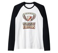 Mens All Men are Born Equal The Best Become Editors Writing Raglan Baseball Tee