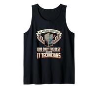 Mens All Men are Born Equal The Best Become IT Technicians Data Tank Top