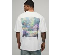 Men's All Rights Reserved Printed Oversized Boxy T-Shirt | White | Size Small | boohooMAN