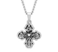 Men's All Saints Cross Pendant - 24-Inch Cuban Chain - Durable Stainless Steel Jewelry