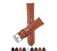 Mens' Alligator Style Genuine Leather Watch Band Strap, Available Band Widths 18mm, 20mm, 22mm, 24mm, 26mm, 28mm, 30mm (All Sizes Come in XL Also), Comes in Black, White, Royal Blue, Brown and Tan