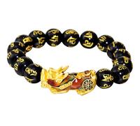 Men's Alloy Fortunate Charm Beaded Bracelet with Blessing Amulet, Assorted Colour, Suitable for The Elderly and Partners, Wear Anywhere for Occasions Including Bathing and Swimming