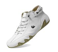Men's Alpaca Barefoot Shoes, Orthopaedic and Waterproof, Cork Sole, Non-Slip and Breathable, Suitable for Hiking, Everyday Use and Travel, TÜV Foot Health Certified, White, 15.5 UK