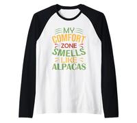 Mens Alpaca Funny My Comfort Zone Smells Like Alpacas Raglan Baseball Tee