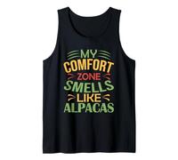 Mens Alpaca Funny My Comfort Zone Smells Like Alpacas Tank Top