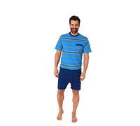 Men's Alzheimer's Clothing Jumpsuit Nursing Pyjama Short Sleeve Zipper At Back and Leg, Farbe:Light-Blue, Größe Herren (neu):