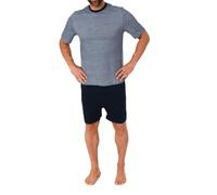 Men's Alzheimer's Clothing Nursing Jumpsuit Pajama Short Sleeve with Zipper at Back and Leg, Farbe:Navy, Größe Herren (neu):