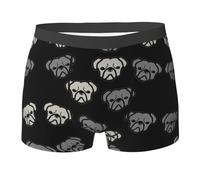 Men'S American Bulldog Head Print Underwear Boxer Briefs,Men'S Ultra Comfortsoft Underwear,Breathable Stretch Underpants Black