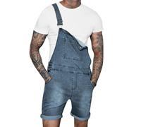 Men's American Flag Dungarees USA Flag Print Jean Shorts Rompers Adjustable Straps Jumpsuits Work Bib and Brace Overalls Playsuits Suspender Demin Shorts Hot Pants Rave Party Clubwear with Pockets