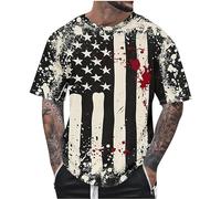 Men's American Flag T-Shirts Regular Fit Short Sleeve Tops USA Flag Shirt Casual 4th of July Day Patriotic Shirts Casual Summer Shirt Holdiay Beach Tee Smart Floral Print Shirt Independence Day Top
