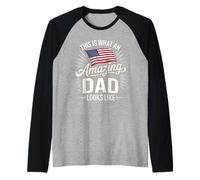 Mens American Flag This is What an Amazing Dad Looks Like Raglan Baseball Tee