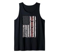 Mens American Flag with Paws, The Dog Father, Patriotic Dog Dad Tank Top