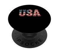 Men's American USA Flag Patriotic T Shirts Women July 4th PopSockets Adhesive PopGrip