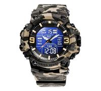 Men's Analog Digital Sports Watch, Waterproof Camouflage Military Watch | 77g, pu strap, 50m water resistant, dual time zone, japanese quartz movement, oversized dial, lightweight