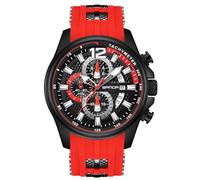 Men's Analog Watches Military Sports Watch Large Dial 30M Waterproof Business Wristwatch Silicone Band Quartz Casual Fashion Watch for Men, RED