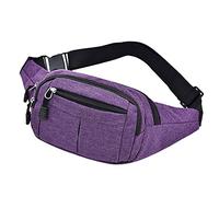 Men's and Sport Packs Fashion Fitness Women‘s Leisure Simple Waist Waist Packs Hiking Pack with Water Bottle Holder Waist Extension (Purple, One Size)