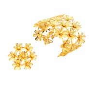 Men's and women's accessories Hollow Flower Multi Bracelet Ring Jewelry Set 2 Pieces Set 24k Gold Middle East Dubai Bridal Wedding Hand Jewelry Anniversary, Halloween, Christmas, Birthday Gifts